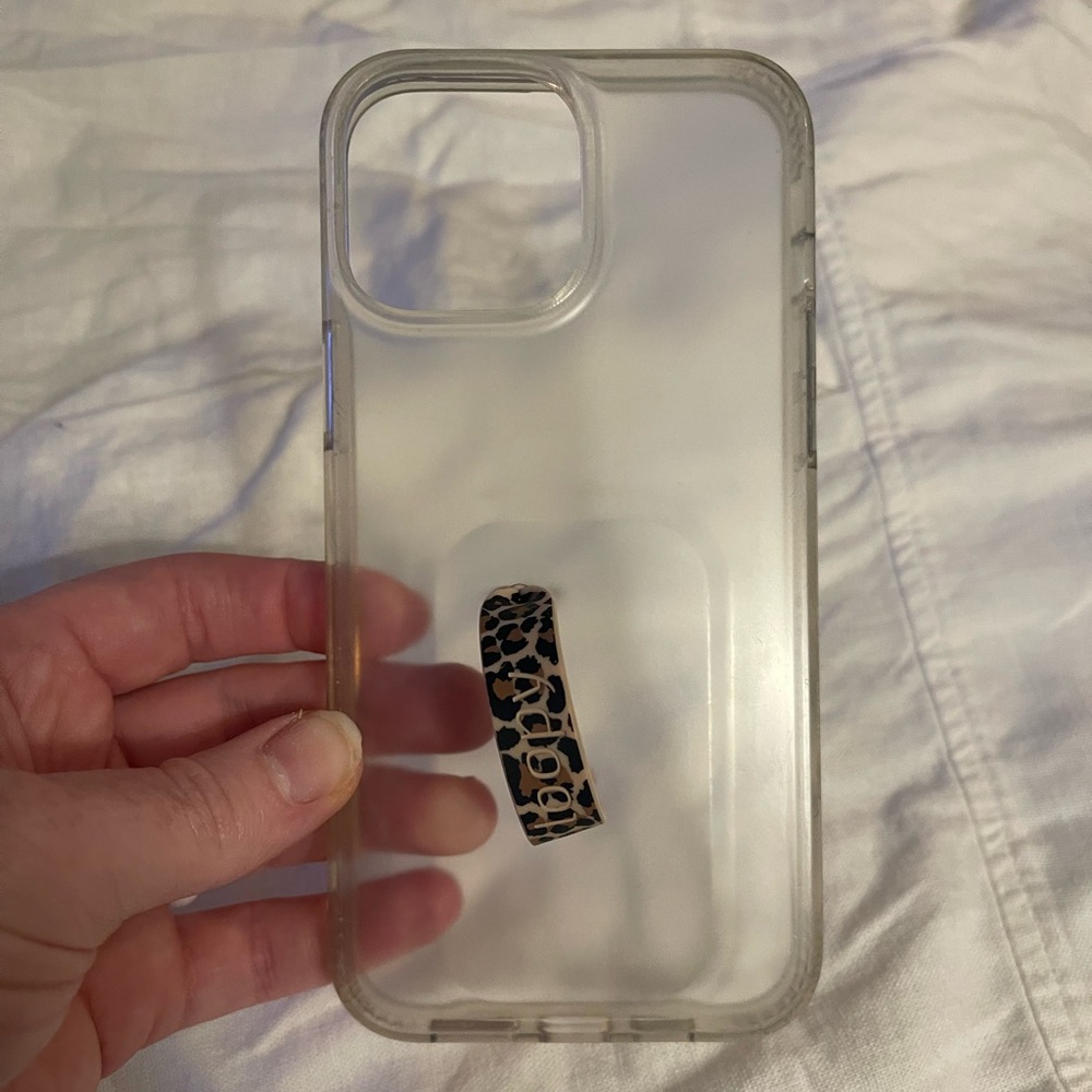 iPhone 12/13 Pro Max Loopy Case Matte Clear with Leopard Loop